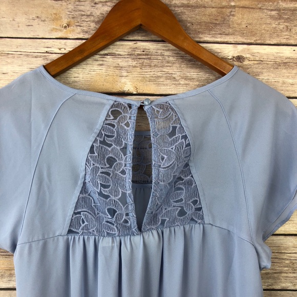 Maeve | Lace Trace Tee Flutter Sleeve Blouse Sz 4 - Picture 8 of 8